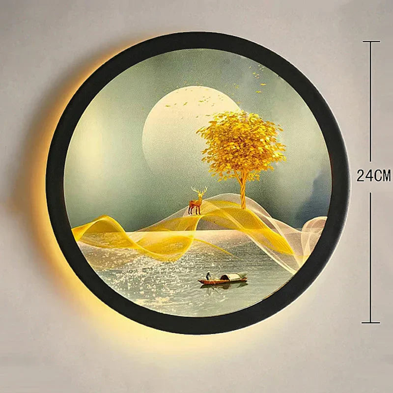 DecorBites™ Industrial Acrylic Round Wall Lamp | Vintage Mural Sconces for Bedroom Decor