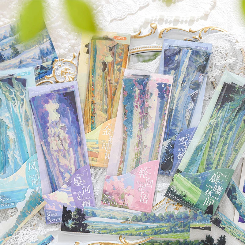 Natural Scenery Sticker Pack | 20pcs Landscape Stickers for Junk Journal DIY