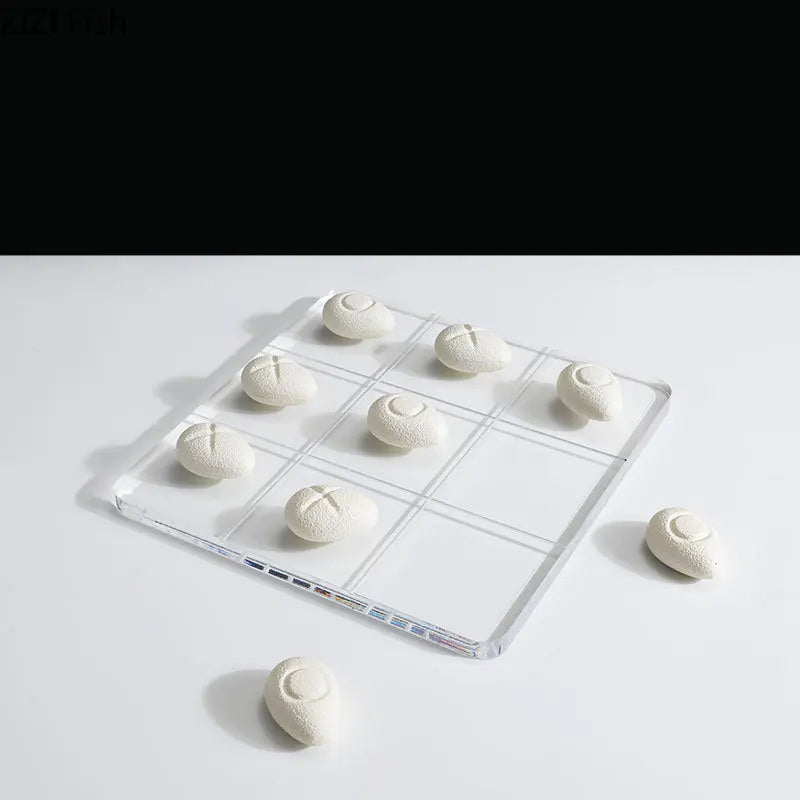 DecorBites™ Acrylic Tic-Tac-Toe Chessboard Set with Resin Pieces