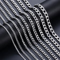 Stainless Steel Curb Cuban Link Chain Necklace | Unisex Punk Choker Jewelry