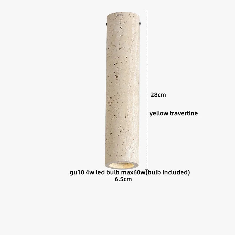 DecorBites™ Ellipse Stone LED Ceiling Light Natural Travertine Lamp Plafon