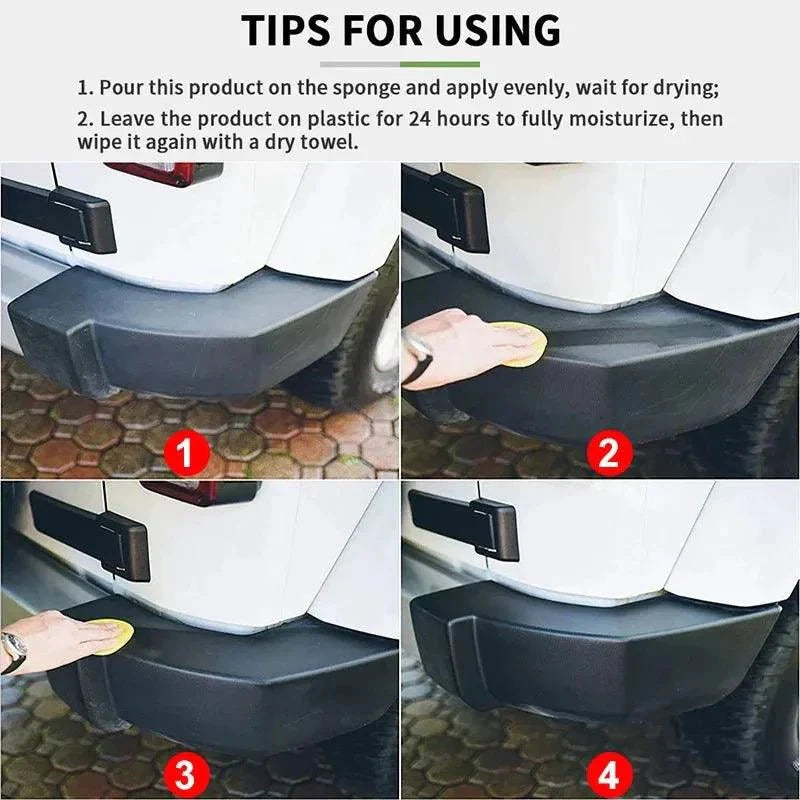 Mandotos Car Plastic Restorer Back to Black Gloss Renovator 50g For Plastic Leather Auto Care
