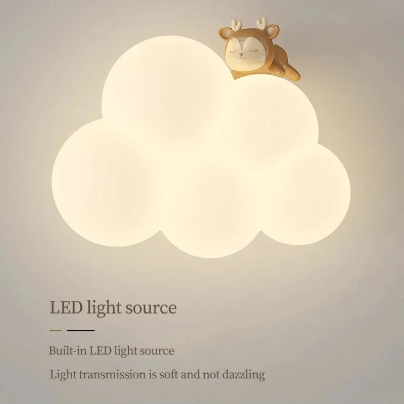 DecorBites™ Kids Room LED Animal Wall Lamps - Monkey Rabbit Cloud Design