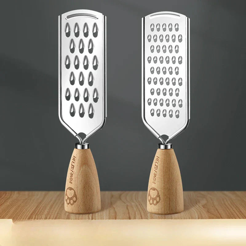 DecorBites™ 3-in-1 Multifunctional Grater & Slicer for Kitchen - Wooden Handle