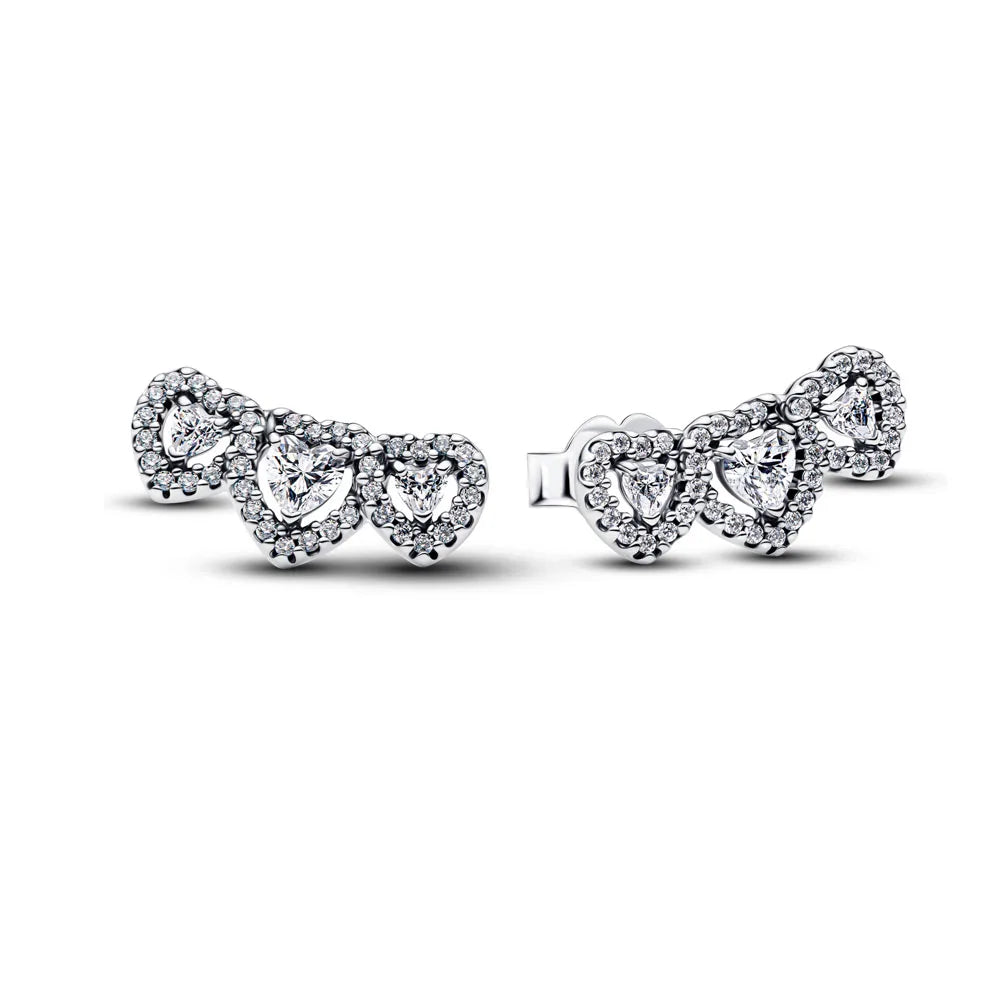 925 Sterling Silver Stud Earrings Set | Butterfly Snowflake Heart Moon Jewelry Gift