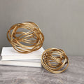 DecorBites™ Geometric Golden Thread Metal Balls Decorative Figurines