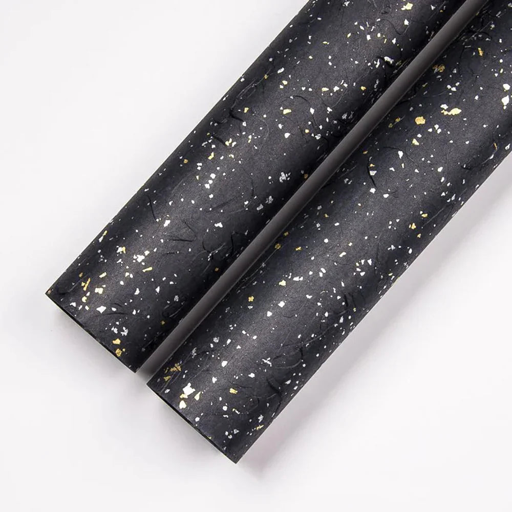 23.6 Inch Floral Wrap Set | DIY Bouquet Wrapping Paper with Gold and Silver Sparkle
