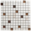 Shell Stone Limestone Brown Glass Mosaic Tile 1x1 - 12x12 Mesh