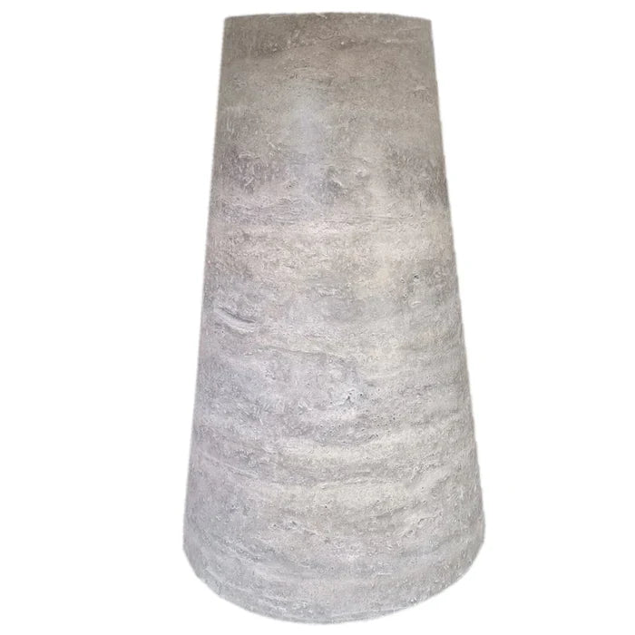 Silver Travertine Vein-Cut Coffee Table with Conic Legs Honed