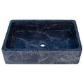 Turkish Sirius Black Marble Farmhouse Kitchen Sink - Polished Natural Stone 16x24x6