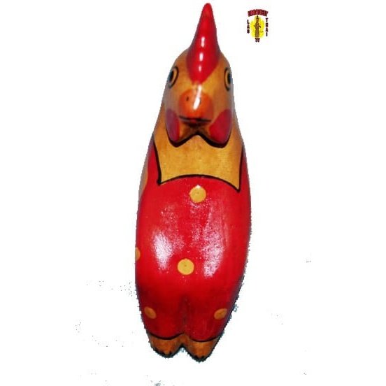 Sitting Red Chicken Toy Figurine