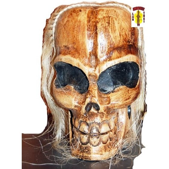 Skull Head with Blonde Hair 9" Tall