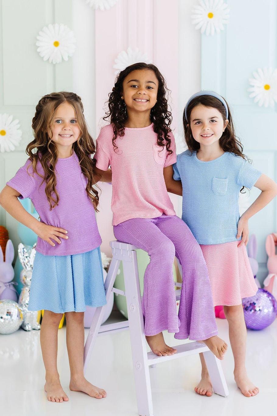 Sky Blue Scrunchy Twirl Skort