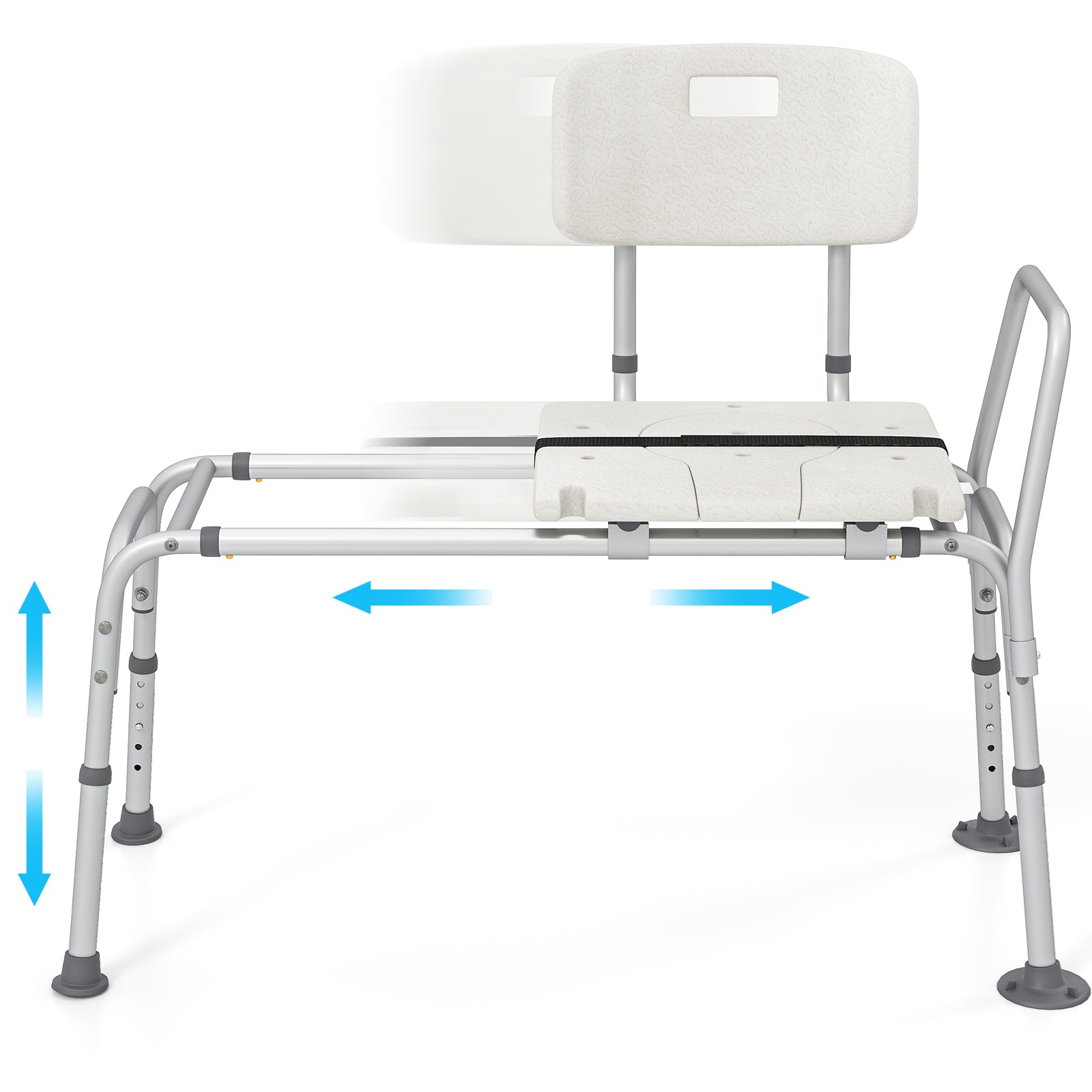 Sliding Tub Transfer Bench with Extra-Wide Seat for Elderly and Disabled