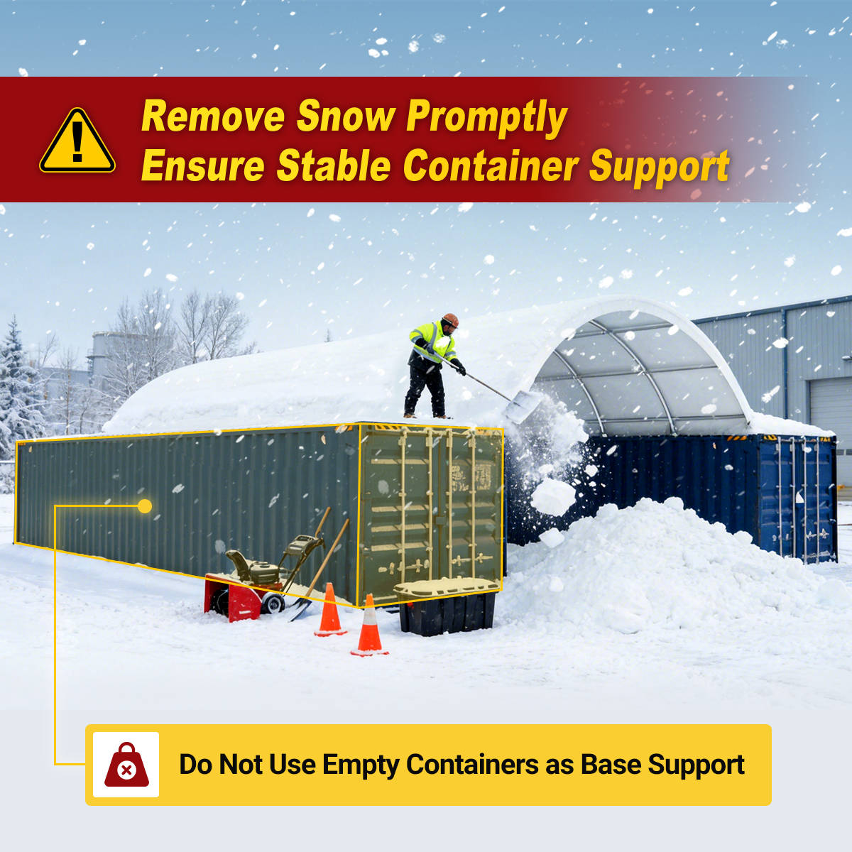 Reinforced 20'x40' Double Truss Container Shelter