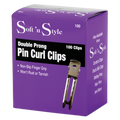 Soft 'n Style Double Prong Clips, Box of 100