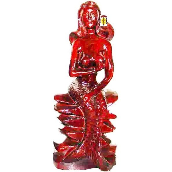 Solid Hardwood Mermaid 19" Tall
