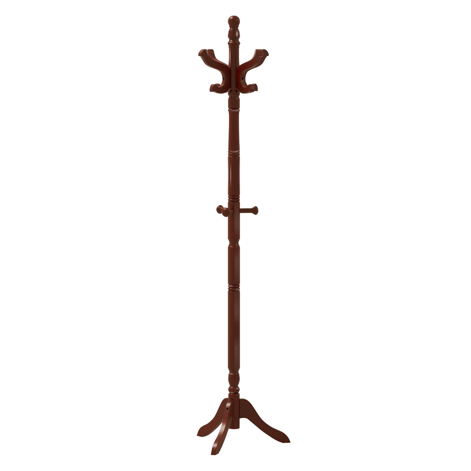 Solid Wood Hall Tree with 11 Hooks and 3 Height Options for Entryway