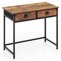 Space Saving Home Office Desk with 2 Fabric Drawers and 4 Hanging Hooks