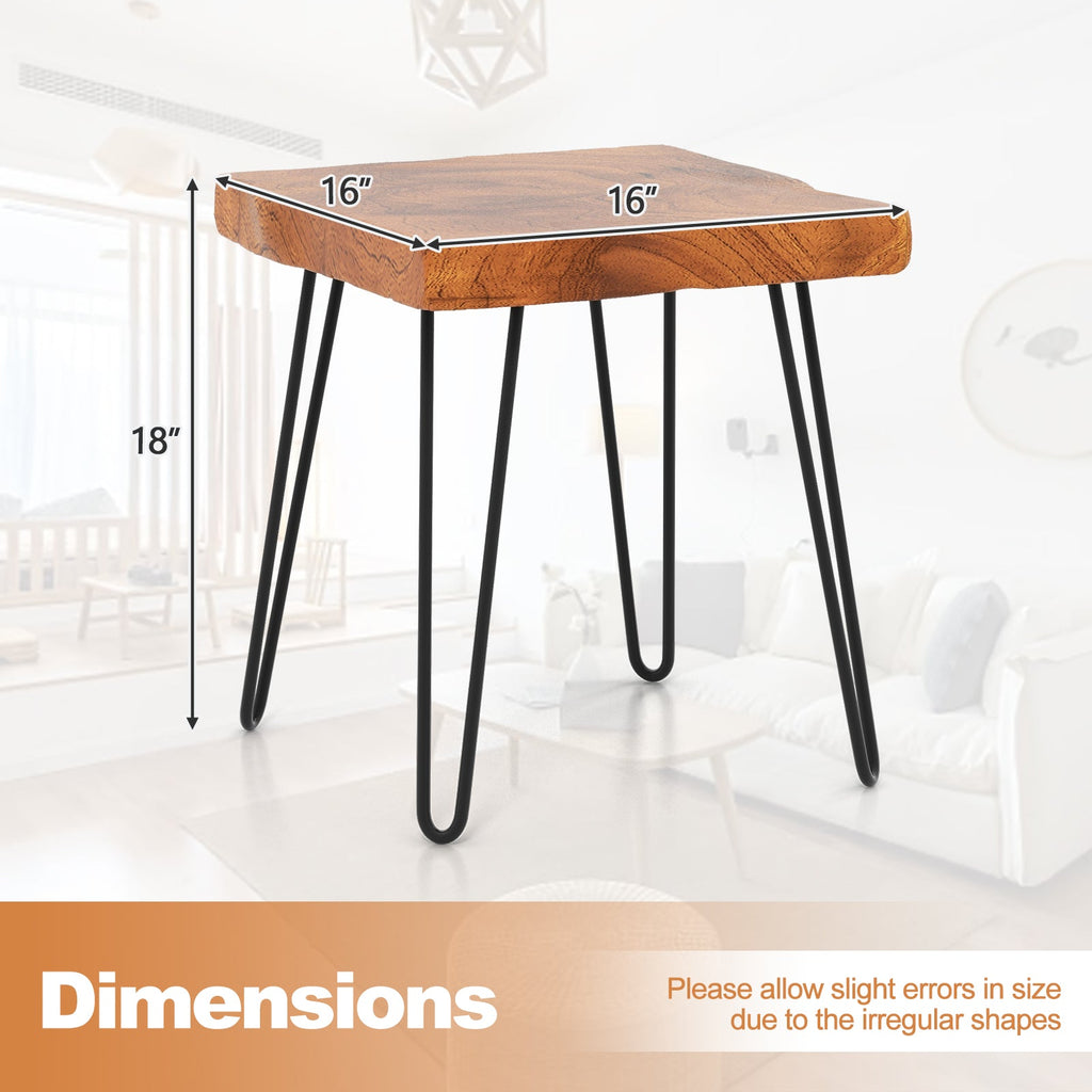 Square Reclaimed Recycled Indonesia Teak Wood End Table