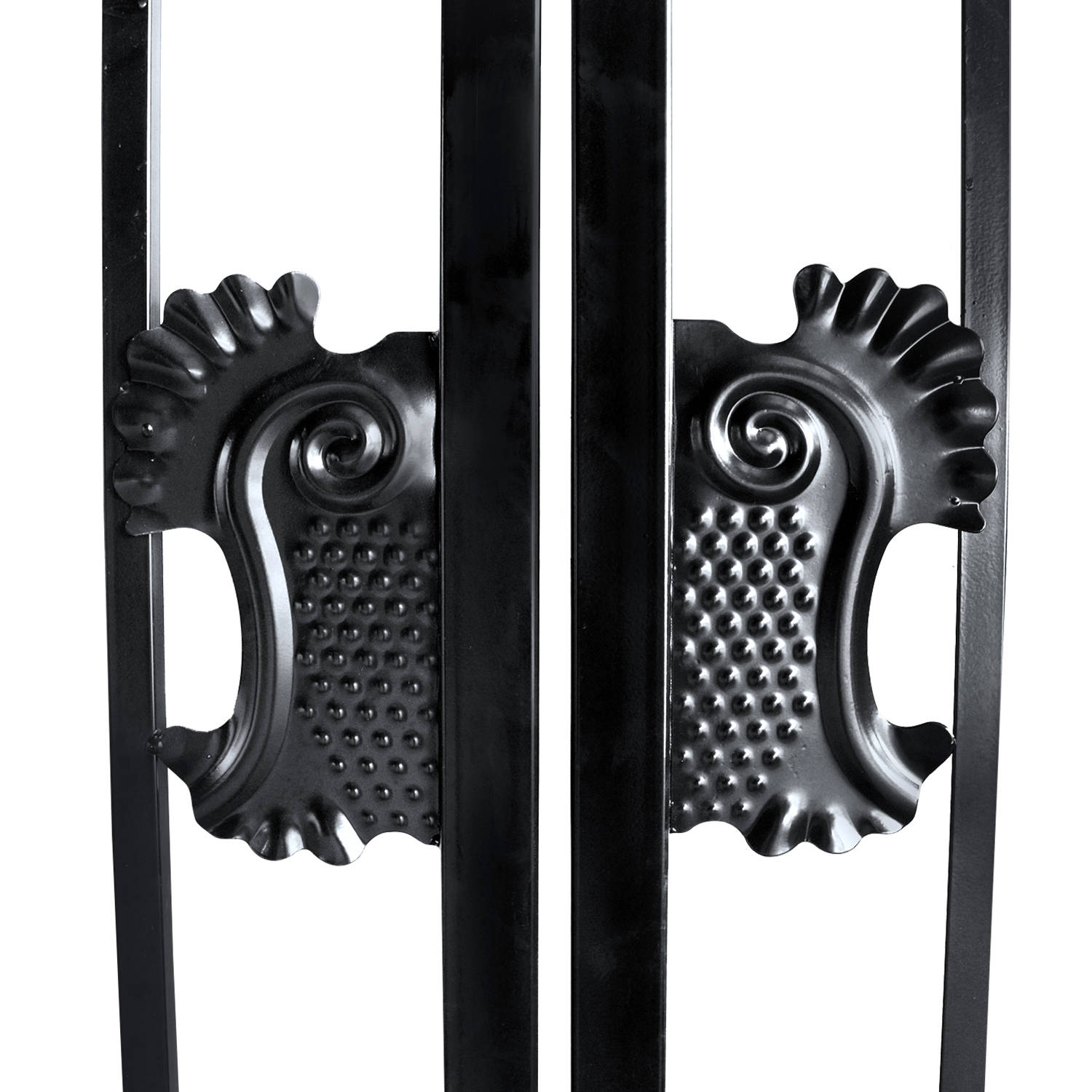 14x8 ft Steel Dual Swing Driveway Gate with Horse Pattern