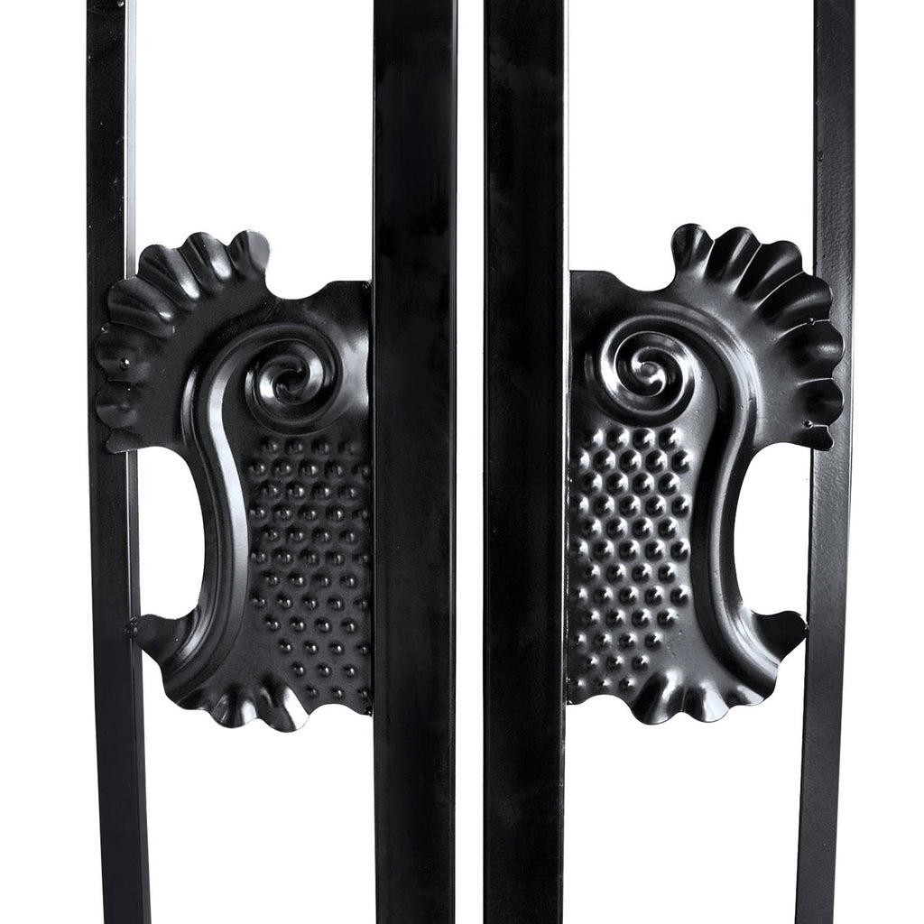 16x7 ft Steel Dual Swing Driveway Gate with Horse Pattern