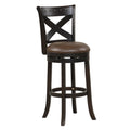 31 Inch Swivel Bar Stool with Curved Backrest PU Leather Seat and Footrest