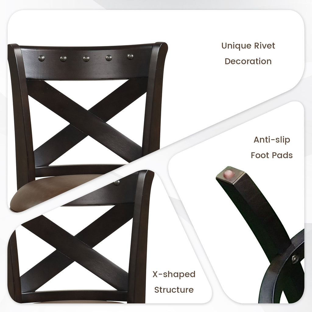 31 Inch Swivel Bar Stool with Curved Backrest PU Leather Seat and Footrest