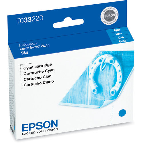 New, Pre-Owned - Epson T0332  Standard-Yield Cyan Ink Cartridge, T033220