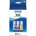 New, Pre-Owned - Epson T522 High-Yield Multi Color (3-Pack) Ink Bottles, T522520-S