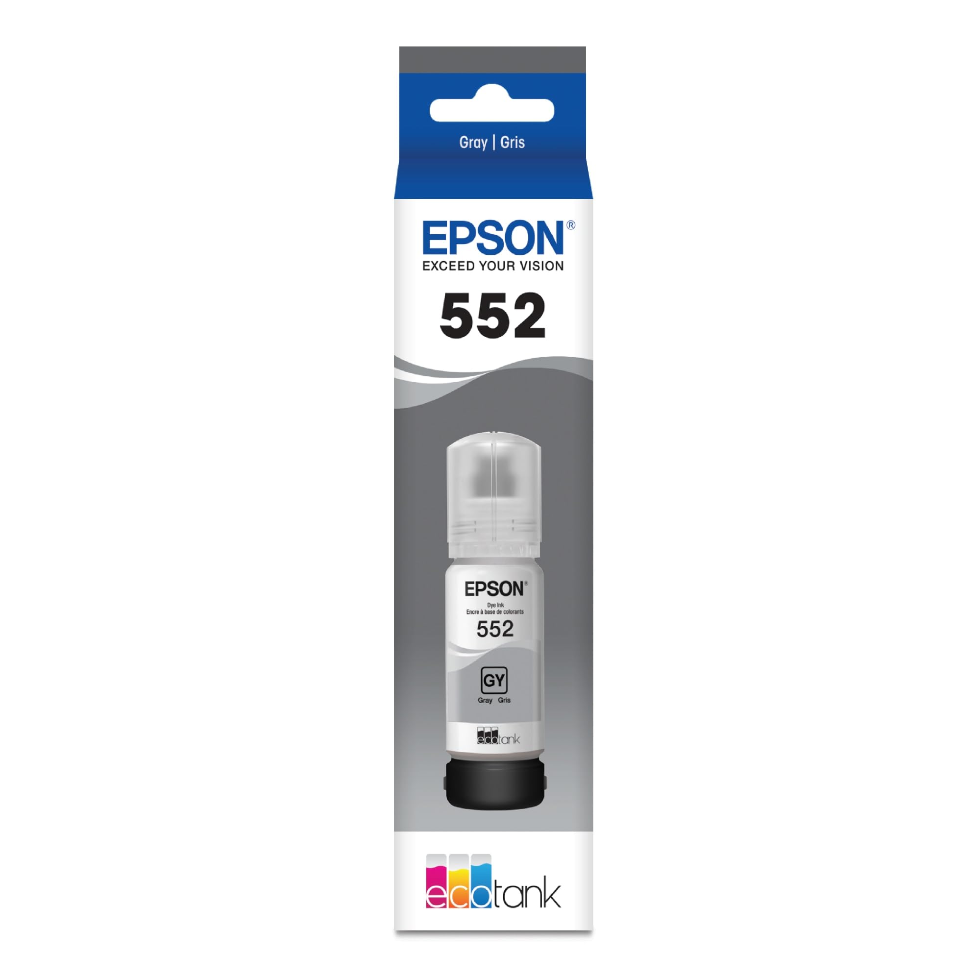 New, Pre-Owned - Epson (552) Ultra High-Yield Gray Ink Bottle, T552520-S