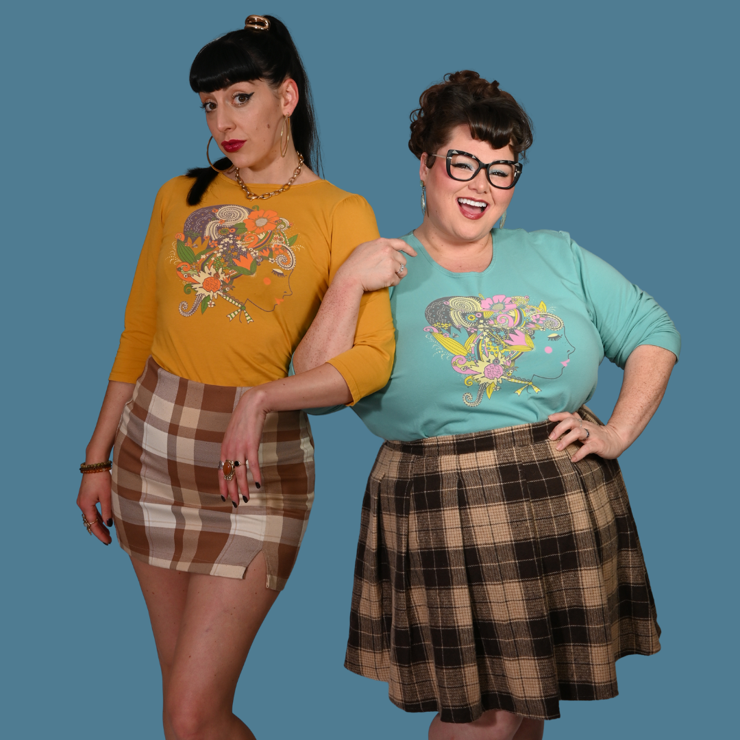 Floral Bouffant Pullover in Catalina Blue
