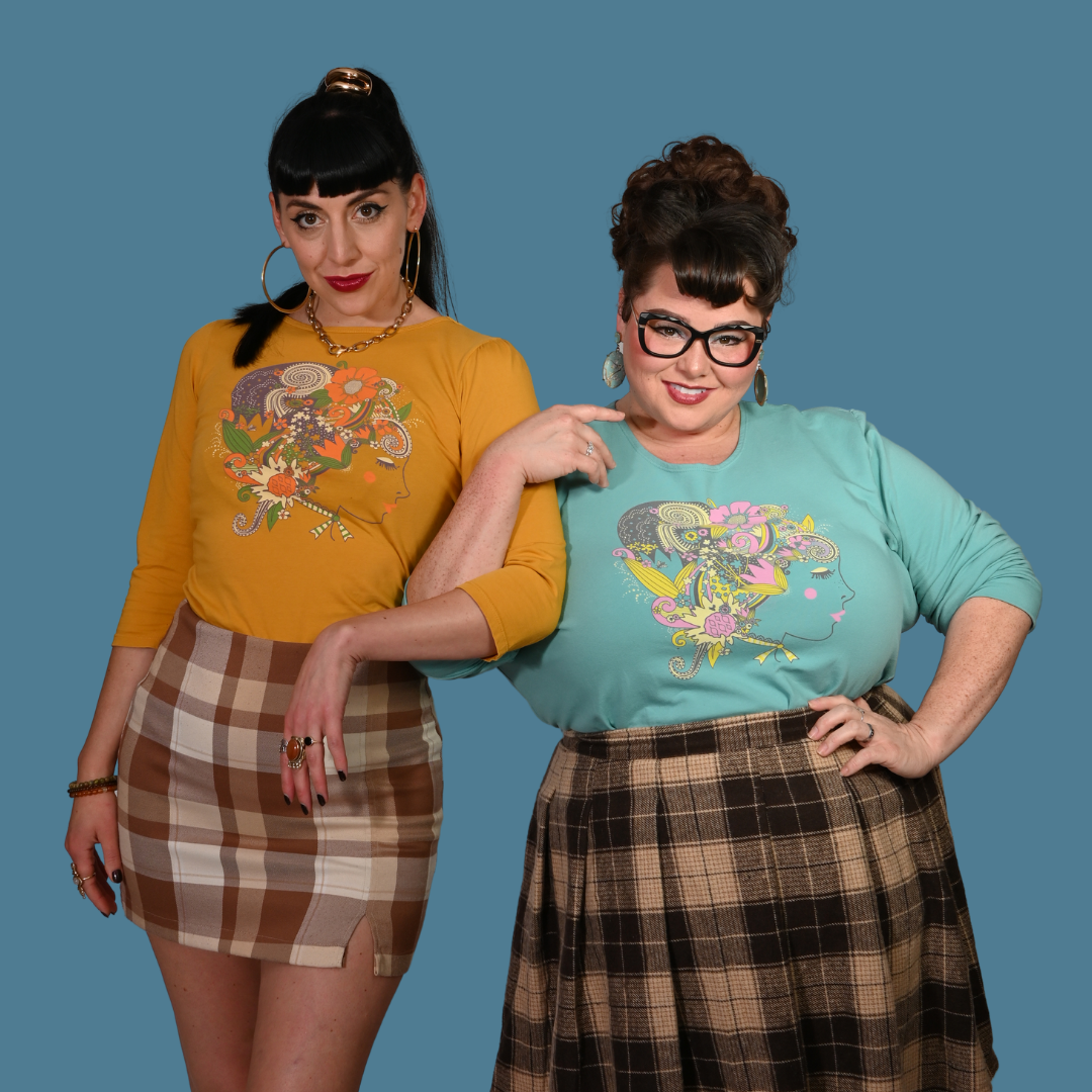 Floral Bouffant Pullover in Catalina Blue