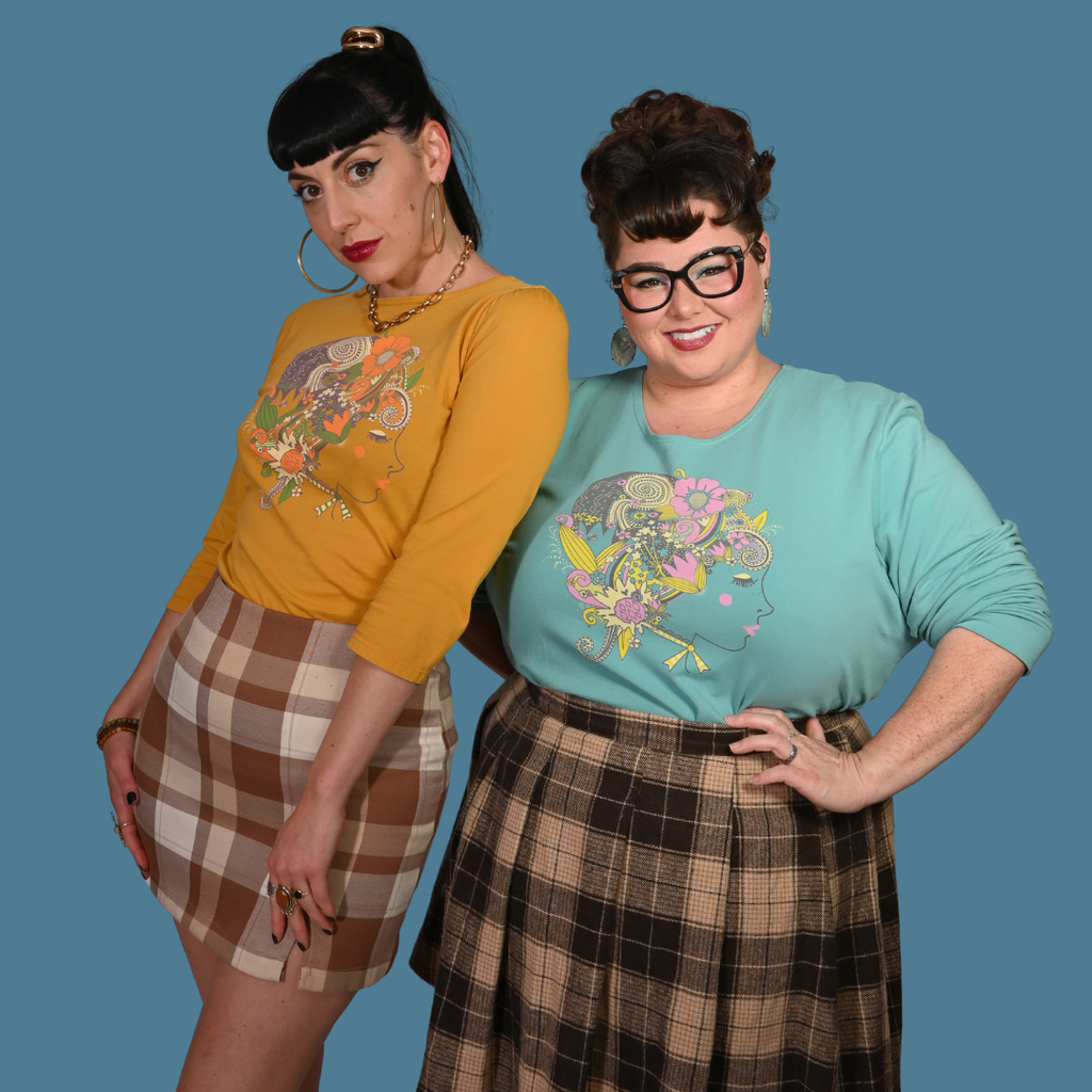 Floral Bouffant Pullover in Catalina Blue