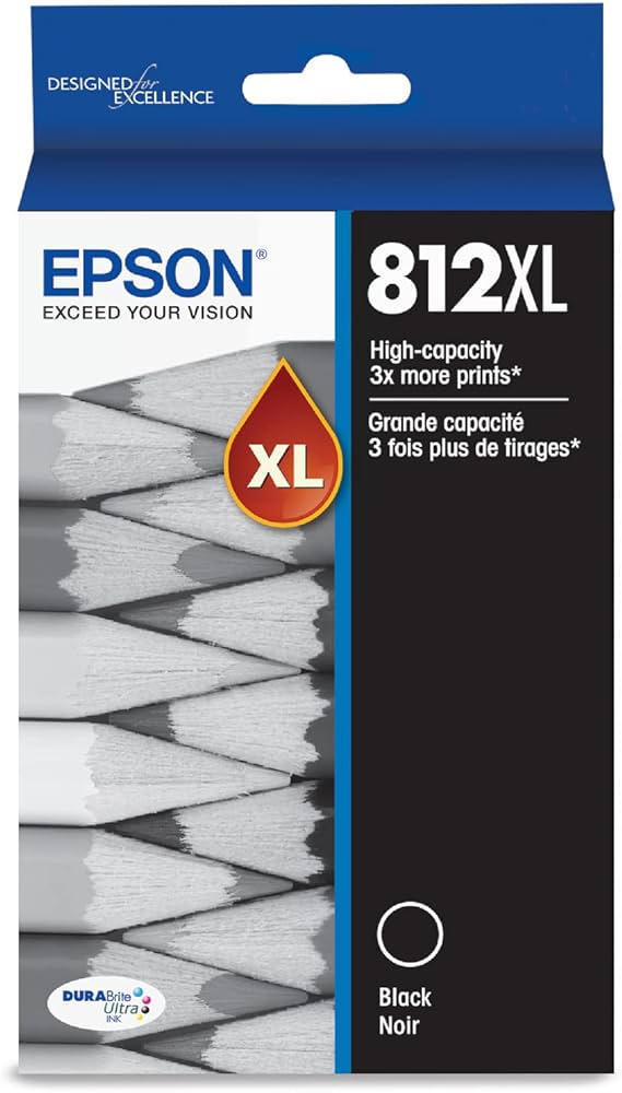 New, Pre-Owned - Epson 812XL High Yield Black Ink Cartridge, T812XL120-S