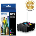 New, Pre-Owned - Epson 822 Standard Yield Multi-Color (4-Pack) Ink Cartridge, T822120-BCS