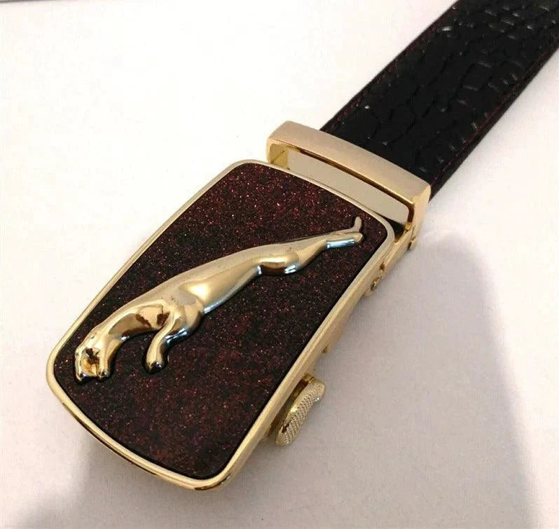 Men's Automatic Buckle Leather Belt - Leopard Sports Car Design