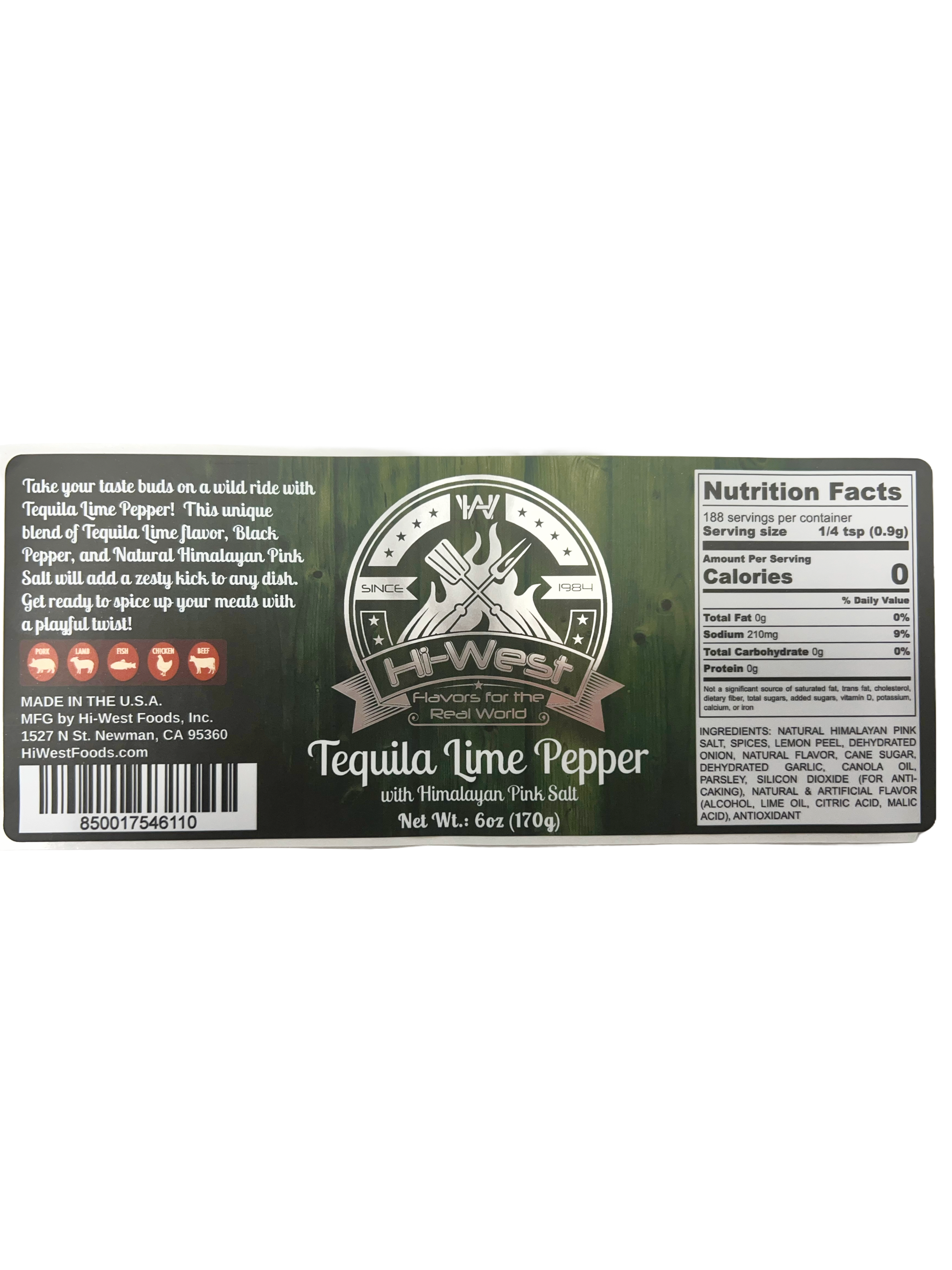 Hi-West Tequila Lime Pepper Seasoning