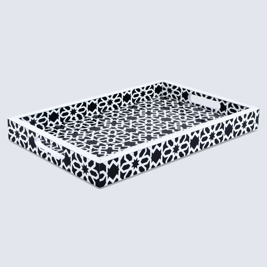 Decorative Tray 17"x11" 12"x12" Shiraz Ottoman Coffee Table