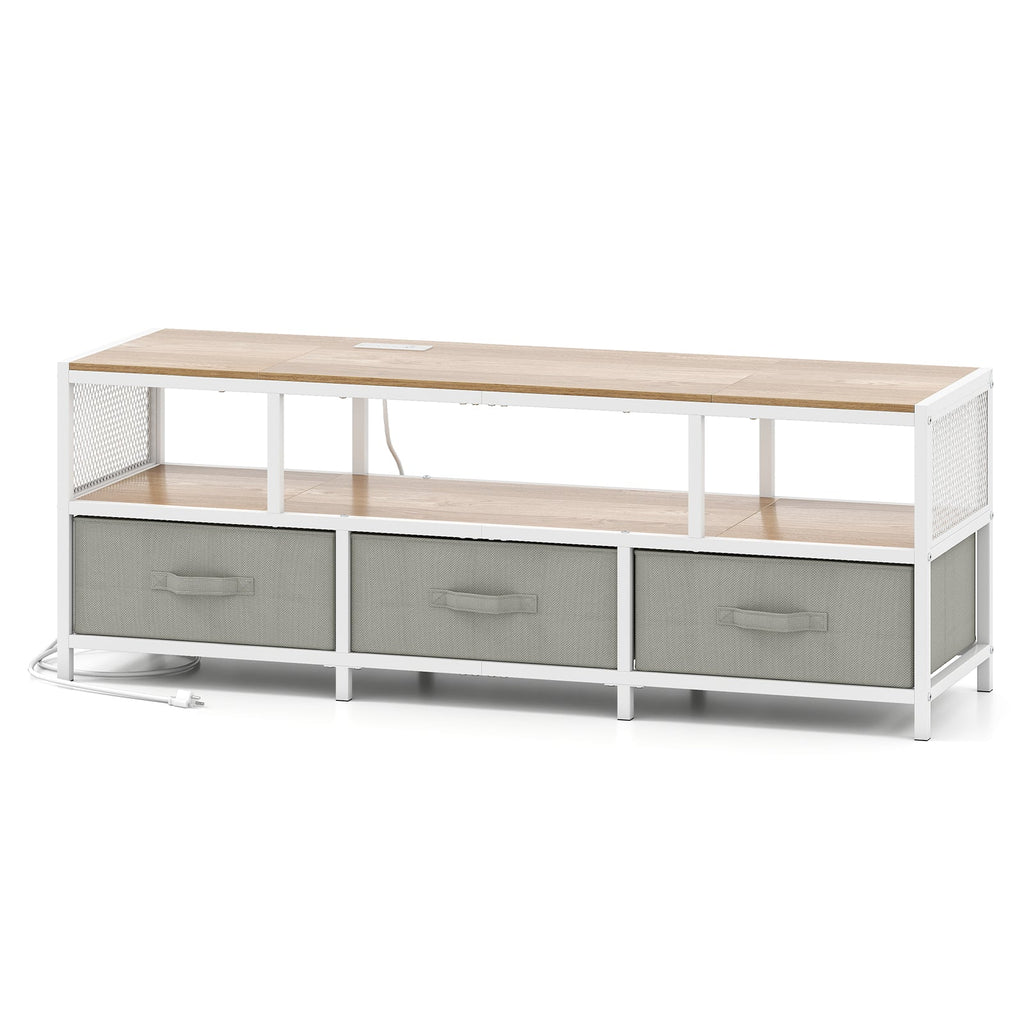 TV Stand for TVs up to 65 Inches with Power Outlets USB Charging