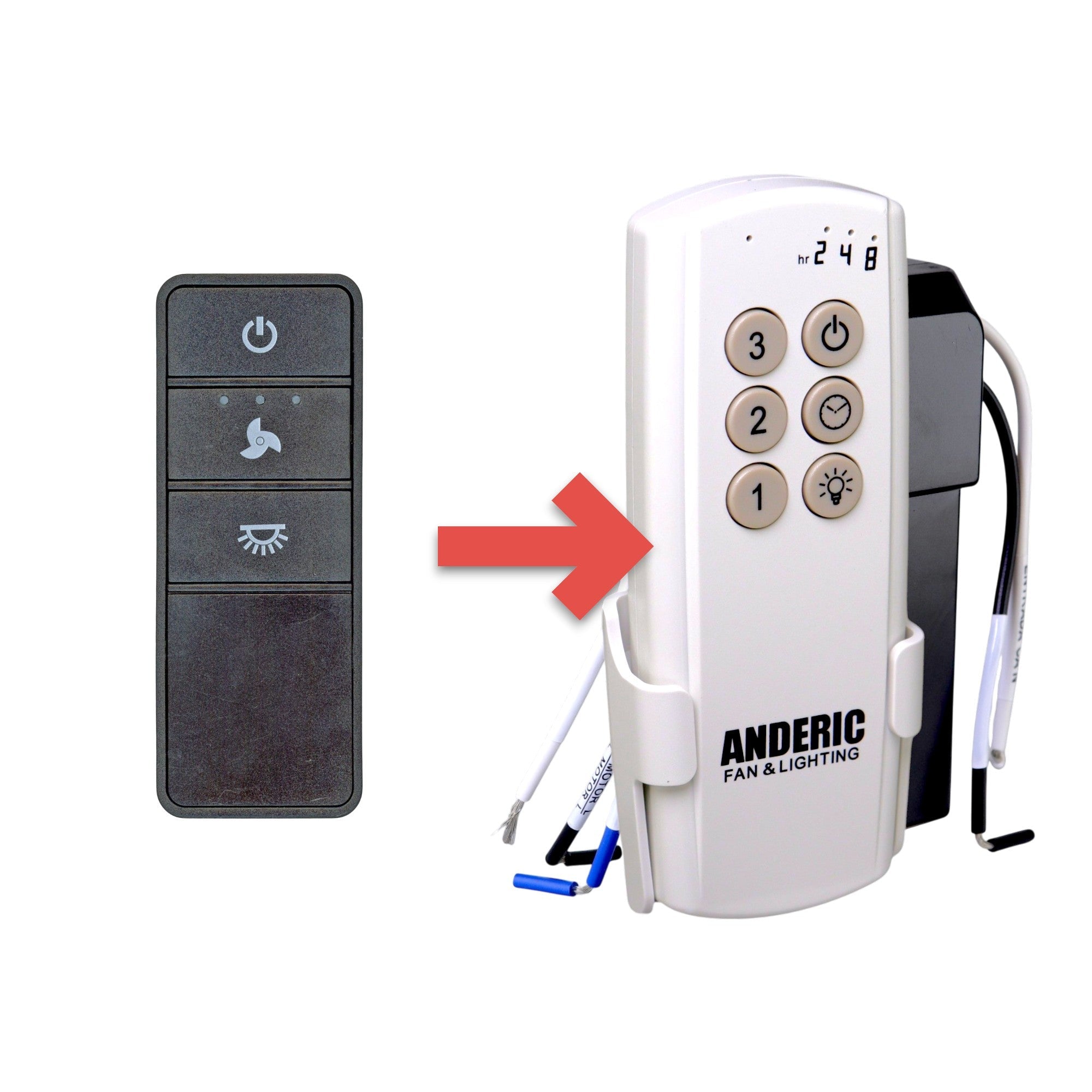 Substitute for Hampton Bay TX028-C Ceiling Fan Remote Control [63T-AC83T-KIT]