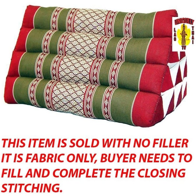 Thai Pillow Red  Pea Green No Fill