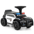 Toddler Sliding Car with Steering Wheel and Under-Seat Storage Push-Black