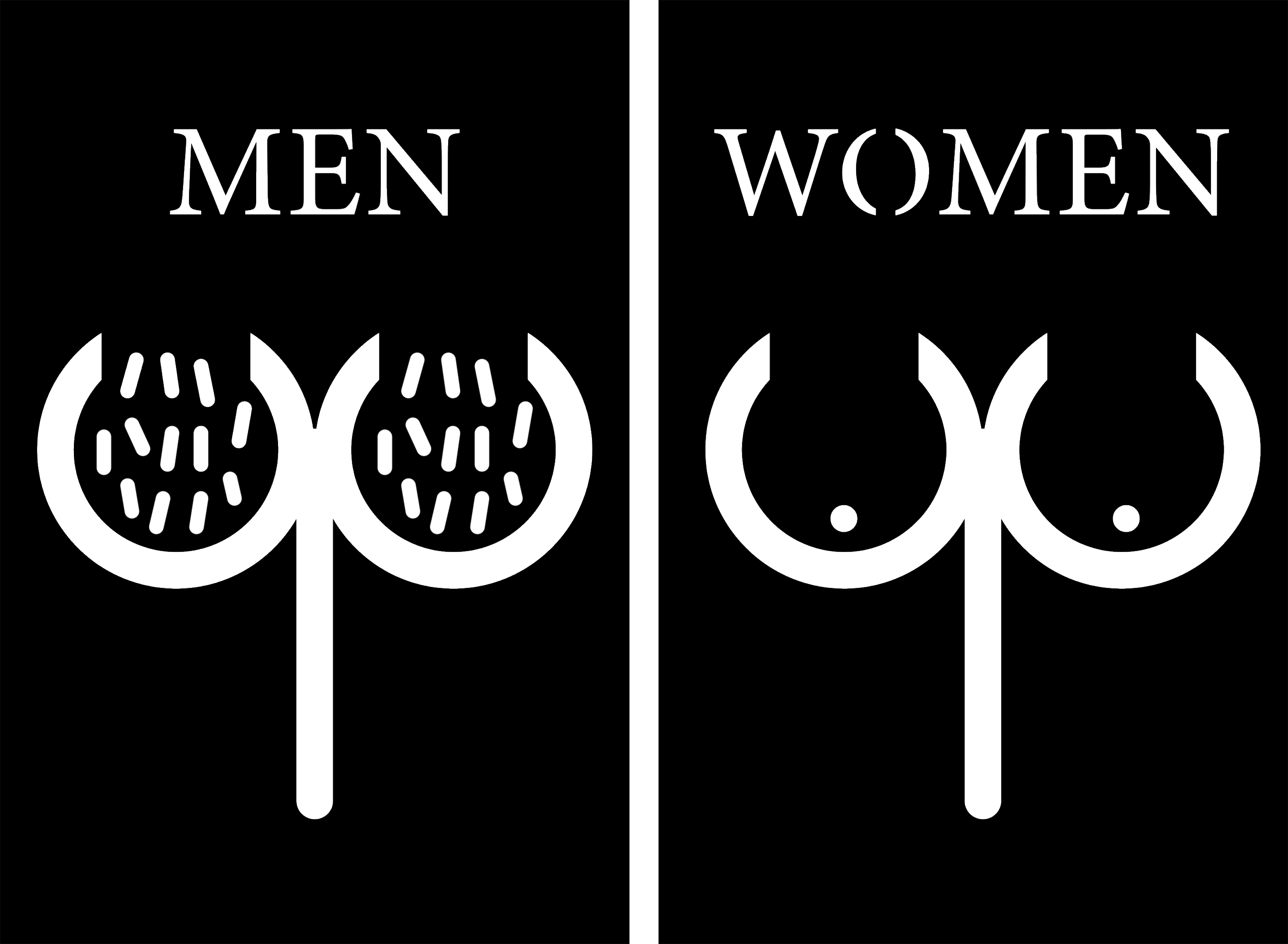 Restroom Sign Bathroom Sign Men Women Breast