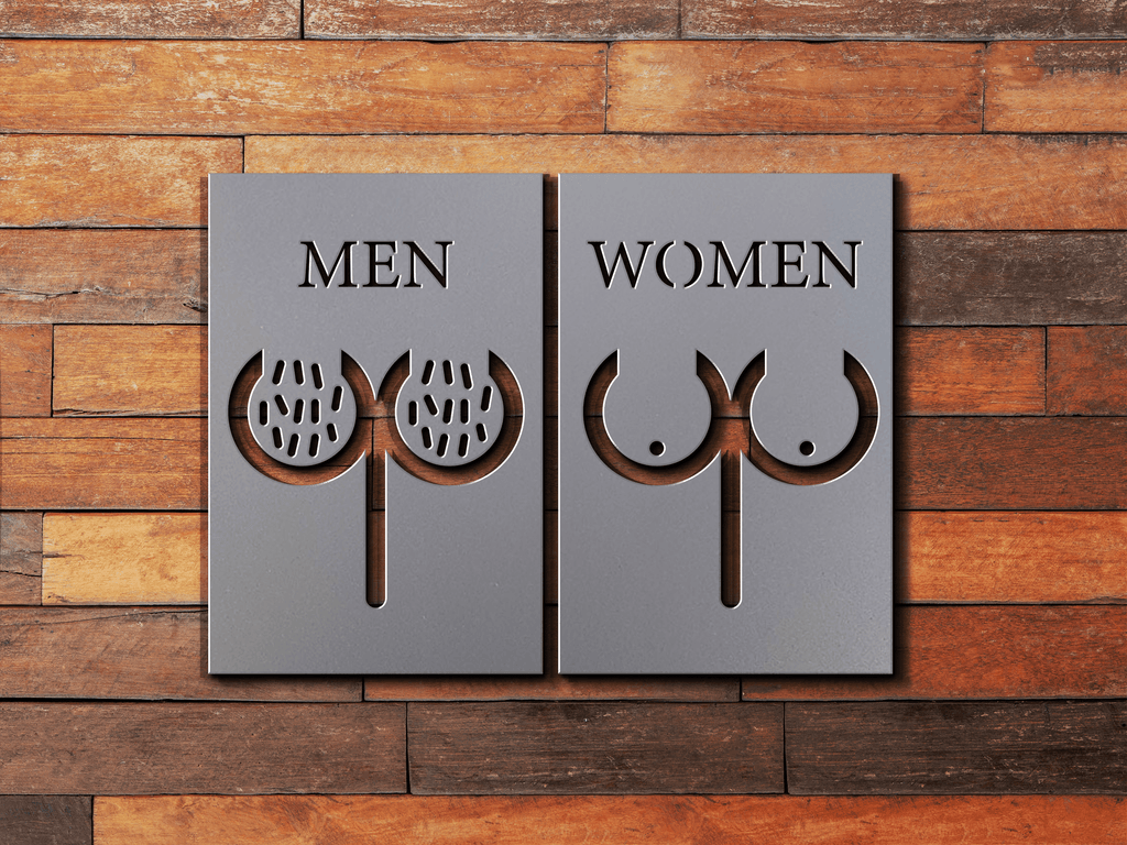 Restroom Sign Bathroom Sign Men Women Breast