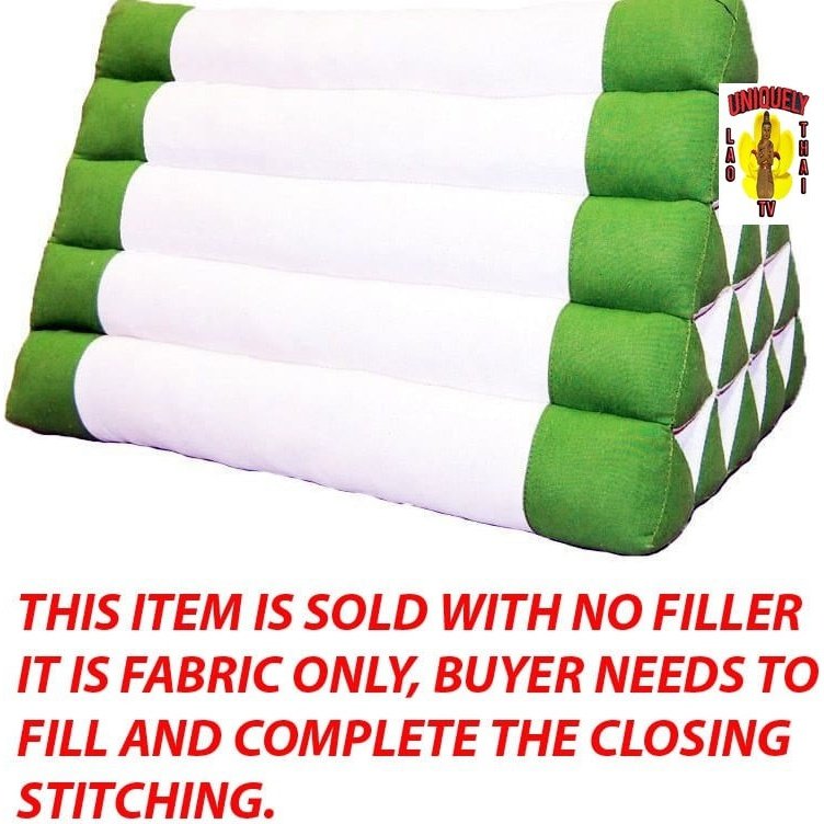 Triangle Pillow Green-White No Fill