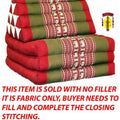 Triangle Pillow with 3 Pads Red Pea Green White Elephant No Fill