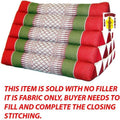 Triangle Pillow - Red, Pea Green, White with Wheat No Fill