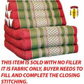 Triangle Pillow with 3 Pads Red Pea Green White No Fill