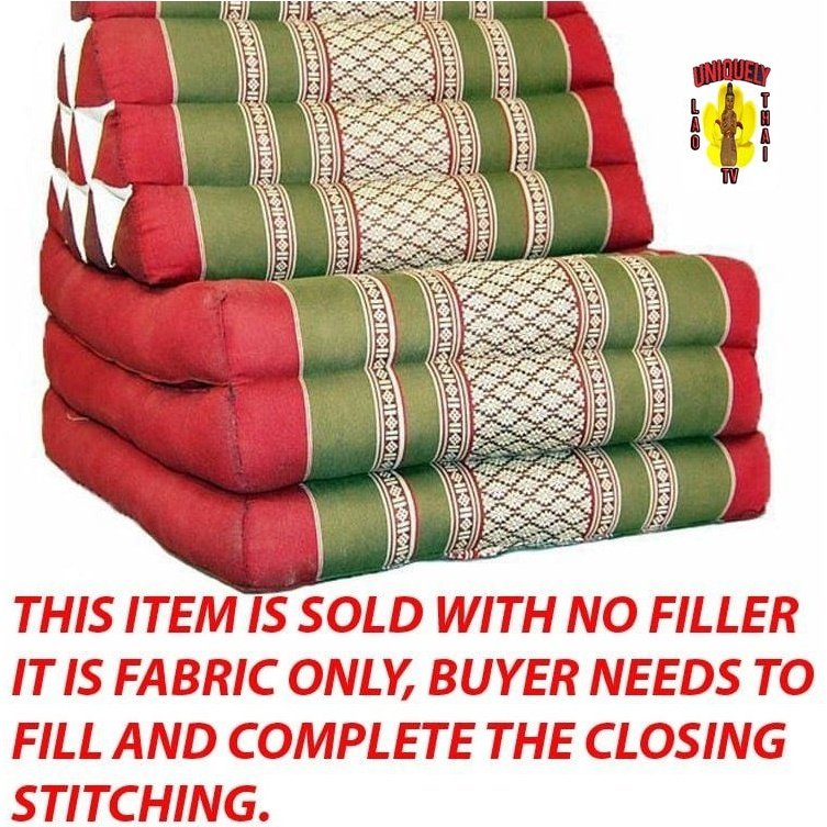 Triangle Pillow with 3 Pads Red Pea Green White No Fill
